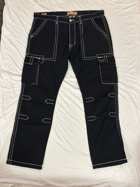 True Religion USA Made Men’s Size 40 Joey 100 Cotton Cargo Pants Row 40 Seat 33